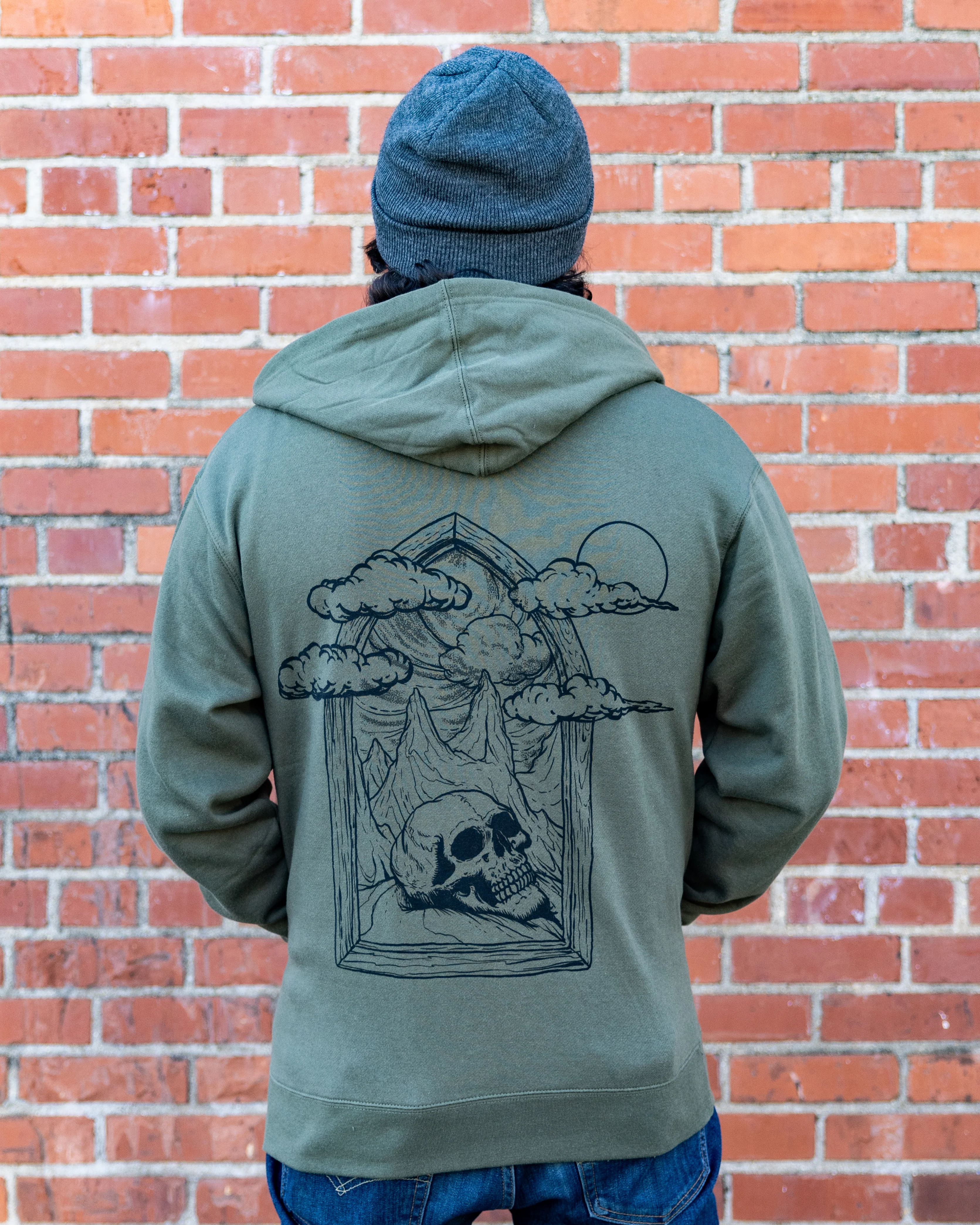 Lessons in Solitude Army Zip Up Hoodie