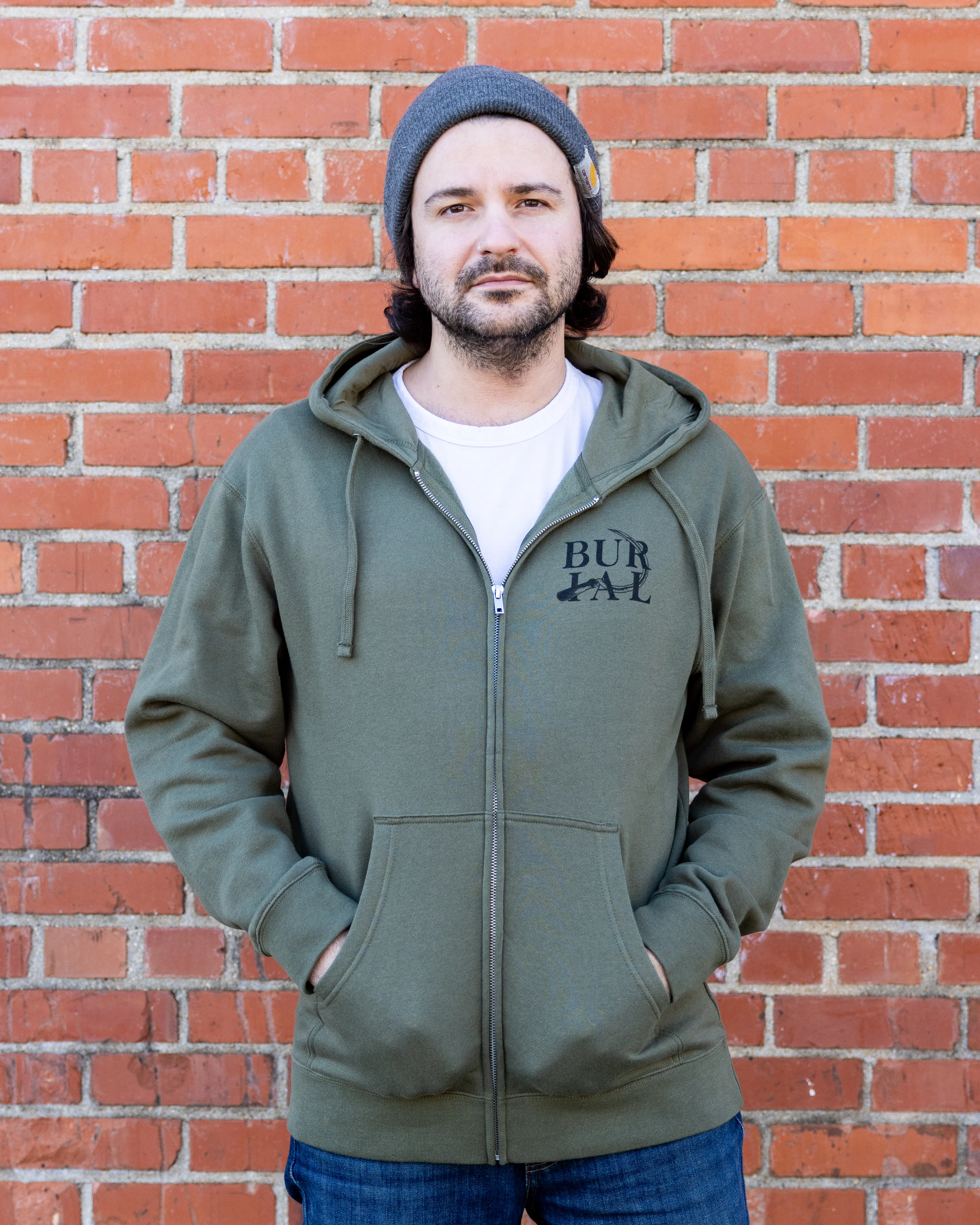 Lessons in Solitude Army Zip Up Hoodie - Image 2