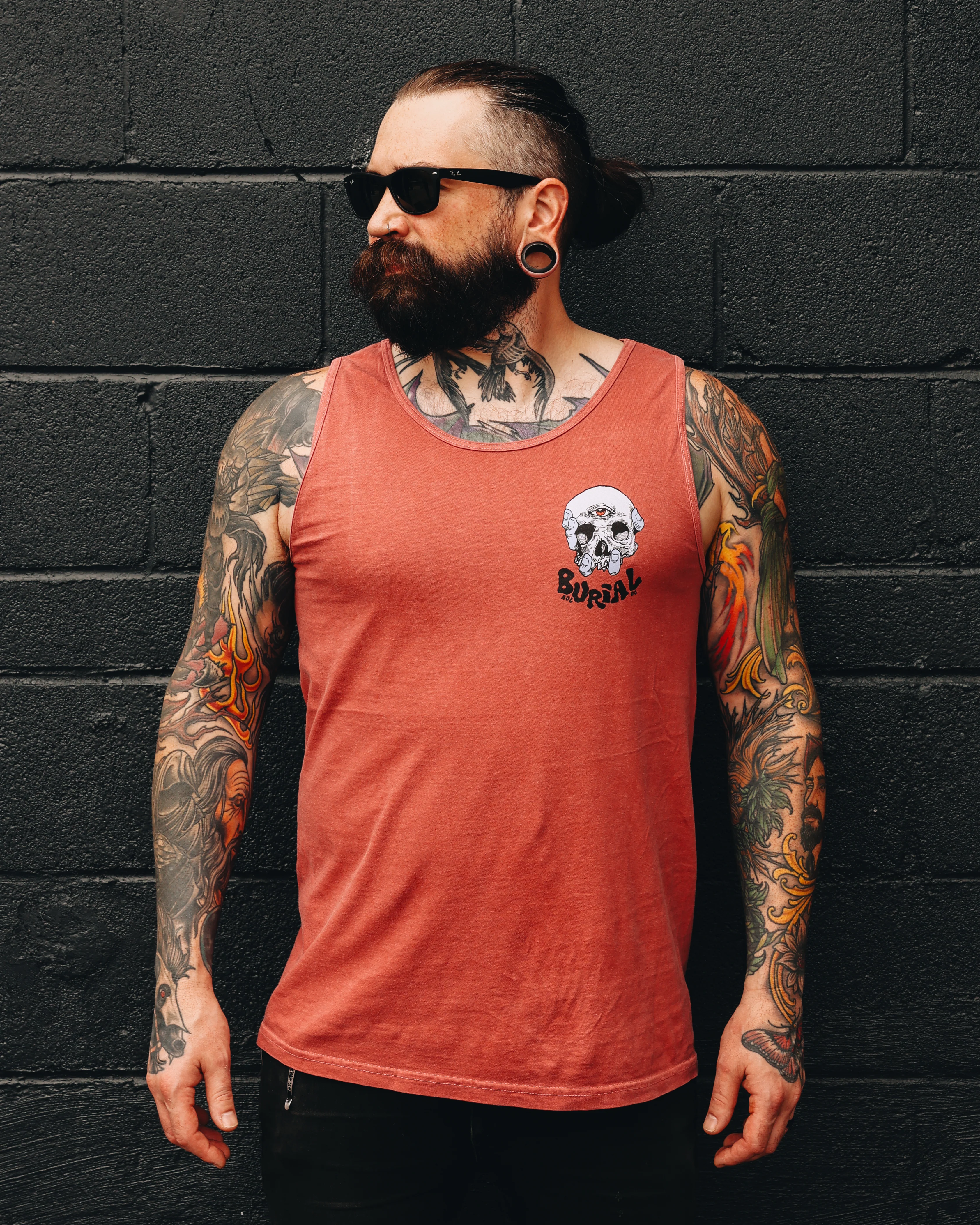 Skull Hand Tank Crimson- NO SMALL